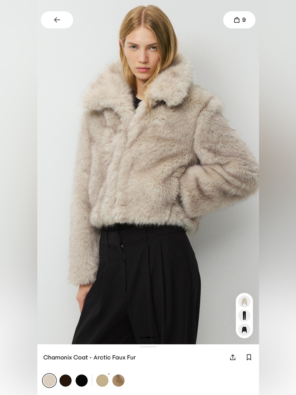 NWT Aritzia Odette Chamonix Coat - Arctic Faux Fur size XS